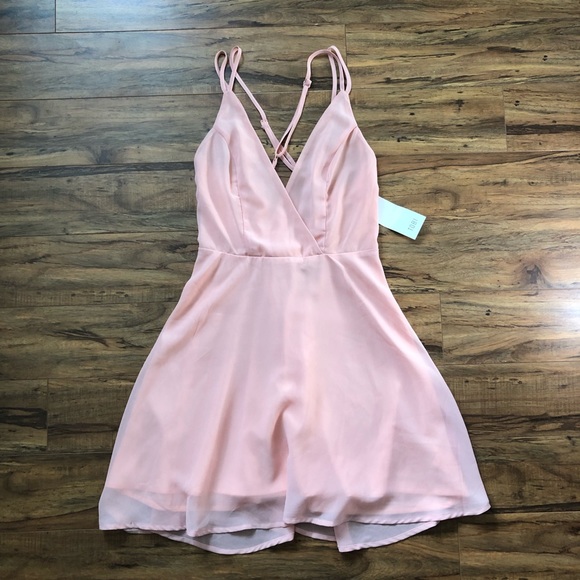 Tobi Dresses & Skirts - Cross-Back Peach Skater Dress
